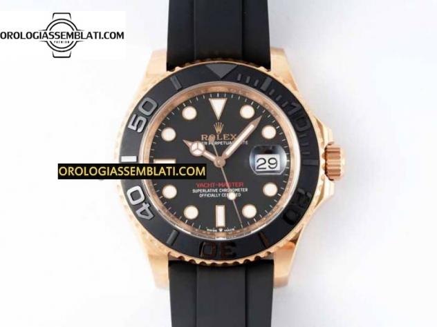 Rolex Replica YACHT-MASTER 126655 LUNETTA IN CERAMICA NERA BEST EDITION 1:1 SU CINTURINO OYSTERFLEX 3235