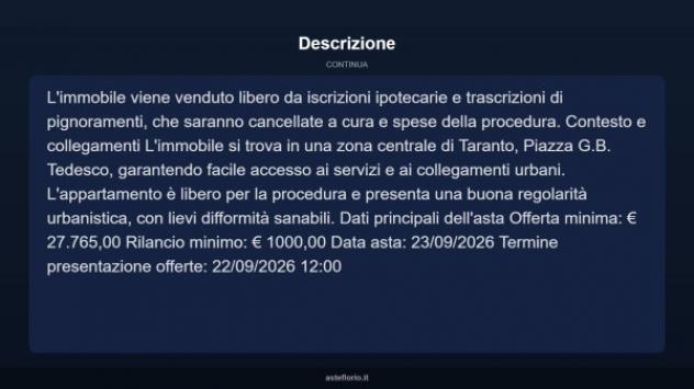 Immobile in asta di 105 m² con più di 5 locali in vendita a Taranto - Foto 4