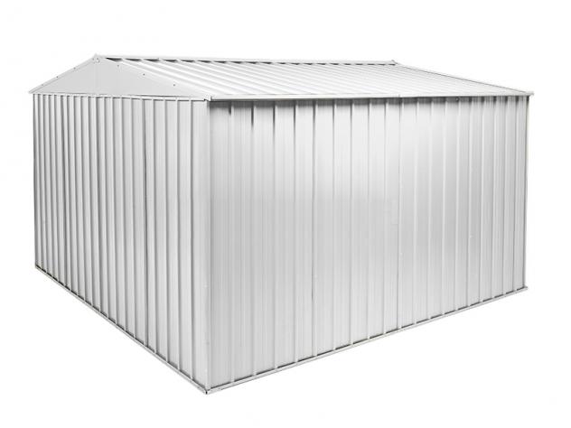 Box prefabbricato, casetta da giardino in lamiera zincata. Capanno deposito attrezzi in Acciaio Zincato 3.60 x 3.45 m x h2.12 m - Peso 150 KG – 12,42 - Foto 4