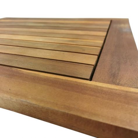 Tavolo e 2 sedie in legno pieghevoli da esterno per balcone, giardino, bistrot - Foto 3