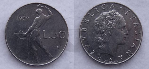 ITALIA 1954-1959 Monete 50 Lire - Foto 6