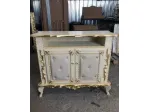 Porta tv credenza ecopelle legno foglia oro avorio con spedizione