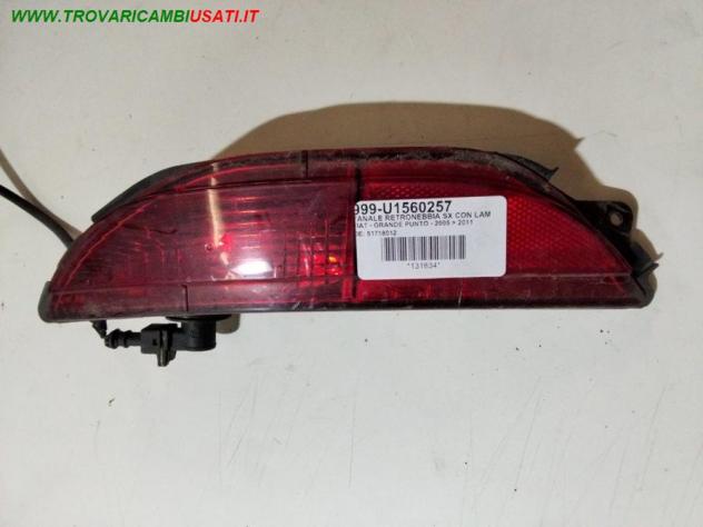 FANALE RETRONEBBIA SX CON LAMPADINA 999-U1560257 Parti elettriche  Fanaleria  Fanali  Fanale retronebbia  ABARTH - GRANDE PUNTO - 2007  2010, ALFA ROM