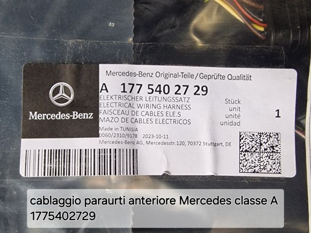 Cablaggio paraurti anteriore Mercedes A 1775402729 - Foto 3