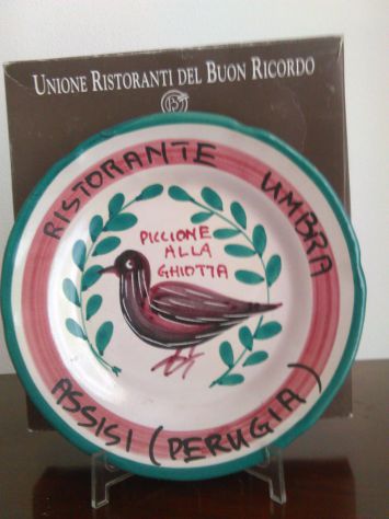 Piatto Buon Ricordo. Umbra Assisi 1980