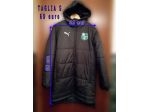 Giaccone lungo color nero Sassuolo calcio Sponsor Puma e coccarda Sassuolo
