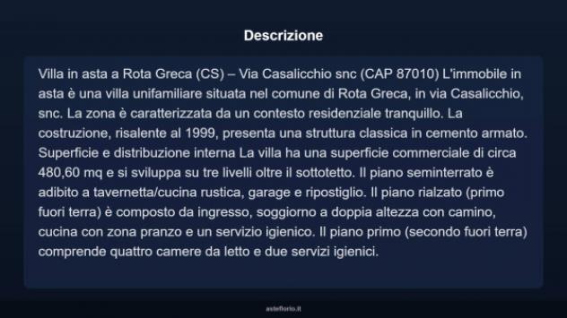 Immobile in asta di 480 m² con più di 5 locali e box auto in vendita a Rota Greca - Foto 4