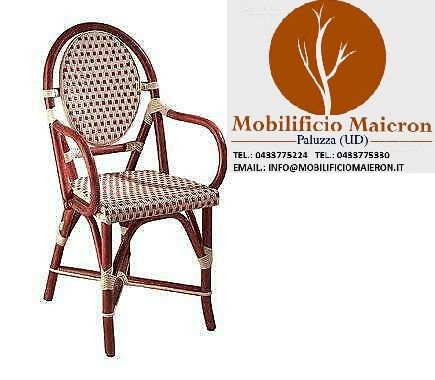 Poltrone In Bamboo cod 8139/x Con Braccioli Per Arredo Esterno Ristorante Bar