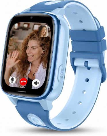 Smartwatch bambini 4G SIM SOS videochiamata GPS LBS WiFi scuola AZZURRO