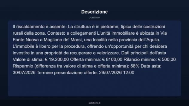 Immobile in asta di 160 m² in vendita a Magliano de' Marsi - Foto 4