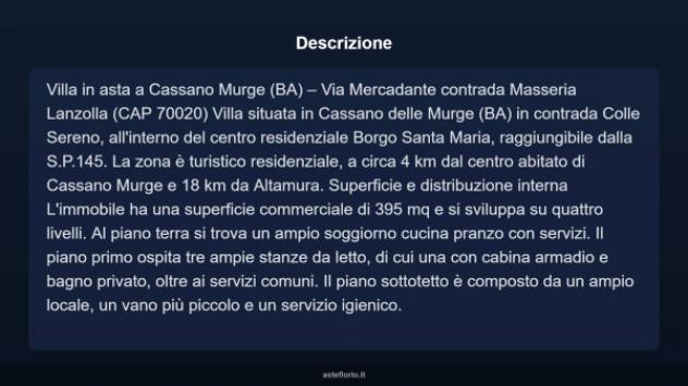 Immobile in asta di 234 m² con più di 5 locali in vendita a Cassano delle Murge - Foto 4