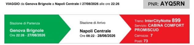 Biglietti treno Genova-Napoli-Genova - Foto 2