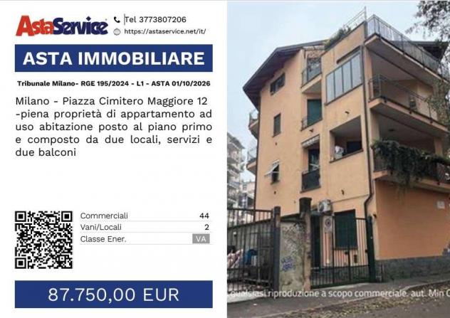 195/2024 1 MI - Tribunale Milano- RGE 195/2024 - L1 - ASTA 01/10/2026
