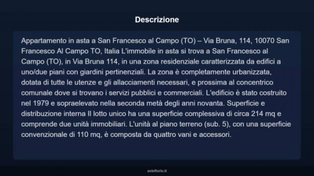 Immobile in asta di 214 m² in vendita a San Francesco al Campo - Foto 3