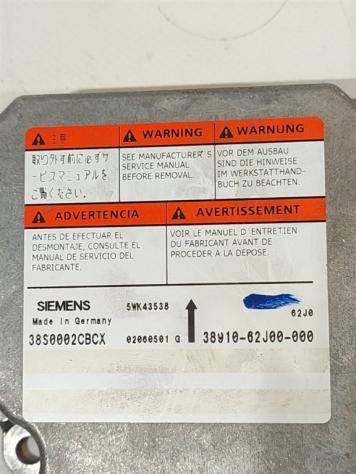 CENTRALINA AIRBAG SUZUKI Swift 4° Serie 38910-62J00-000 38S0002CBCX M13A (0410) - Foto 2