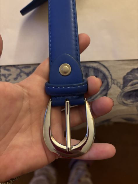 CINTURA NUOVA DA DONNA IN FINTA PELLE E FIBBIA IN METALLO ARGENTO LUCIDO TAGLIA - Foto 3
