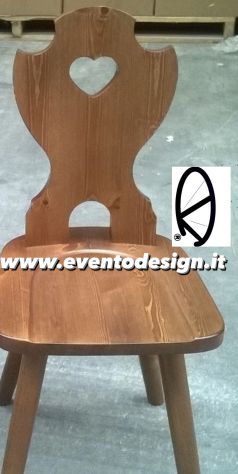 SUPER OFFERTA: SEDIA CUORE CURVA CUORE IN PINO TINTA NOCE