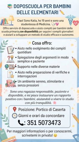DOPOSCUOLA PER BAMBINI DELLE ELEMENTARI