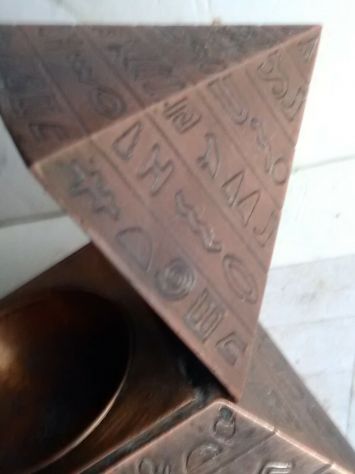 Posacenere in metallo con Coperchio a Piramide - Egitto - Foto 6