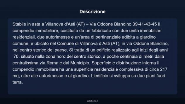 Immobile in asta di 217 m², box auto doppio in vendita a Villanova d'Asti - Foto 3