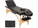 Lettino Massaggi per estetista e fisioterapia 3 Zone in PU nera