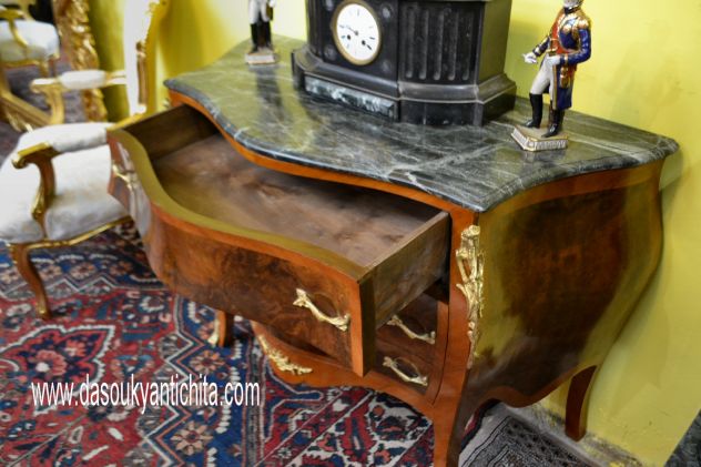 Comò bombato a tre cassetti stile Luigi XV cm. 123 - Foto 5