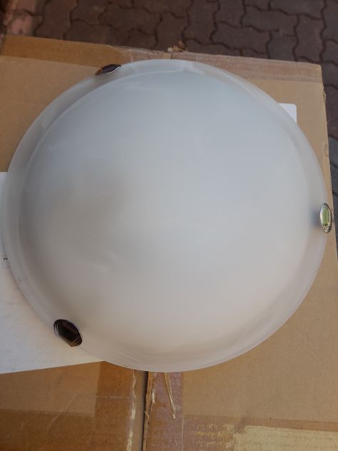 Plafoniera applique alabastro TABACCO e BIANCO design 30cm e27 - Foto 3