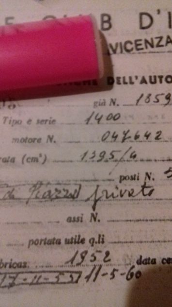 fiat 1400 berlina d'epoca targa originale del 1952 con visura - Foto 2