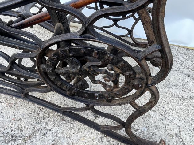 Antique Vintage 1930 Metal Sewing Table – Original - Foto 6