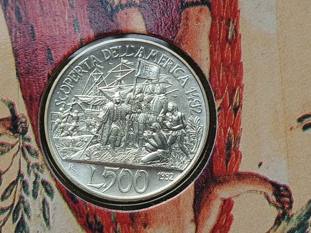 REPUBBLICA ITALIANA - 500 LIRE SCOPERTA AMERICA 1992 4a EMISSIONE - Foto 6