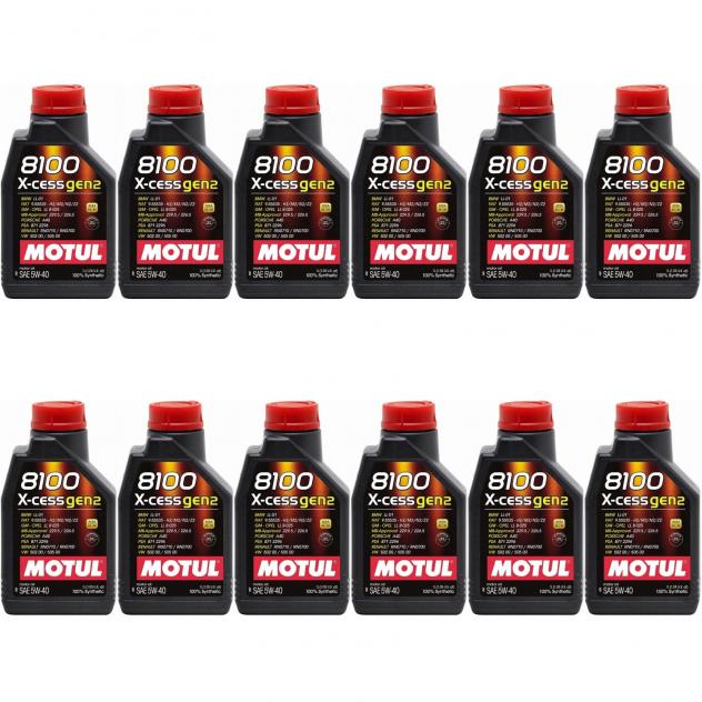 12 Litri Olio Motore MOTUL 8100 X CESS GEN2 5W40 Olio Sintetico