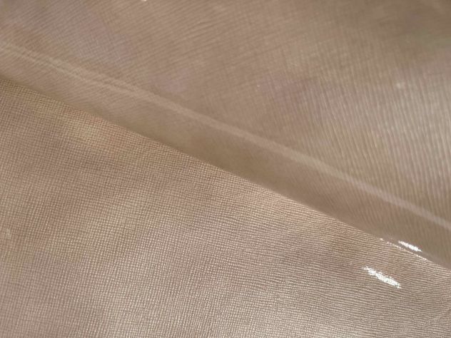 Pellame vernice liscio lucido salmone perlato a trama - Foto 10