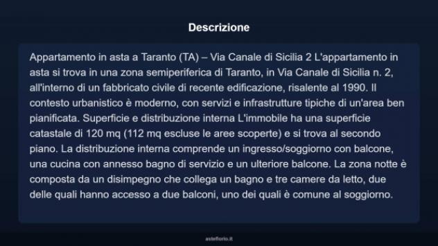Immobile in asta di 120 m² con più di 5 locali in vendita a Taranto - Foto 3
