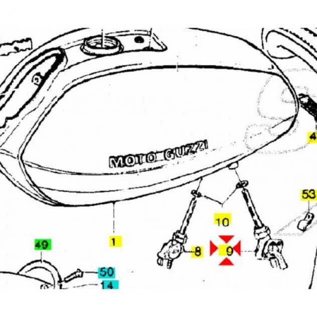 Rubinetto benzina sinistro uscita sotto per Moto Guzzi V7 Le Mans T3 California S SP - Foto 3