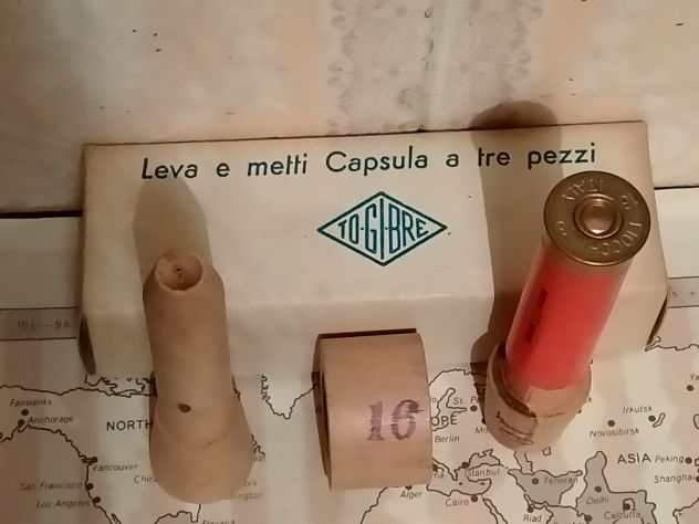 Leva e metti capsule/tubetti calibro 12 e calibro 16 in 3 pezzi in legno d'epoca - Foto 2