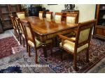 Tavolo da pranzo e da riunioni stile inglese intarsiato allungabile  a 328 cm.