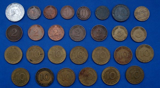 MONETE GERMANIA PRE EURO LOTTO DI 28 MONETE TIPOLOGIA E ANNI DIVERSI - Foto 2