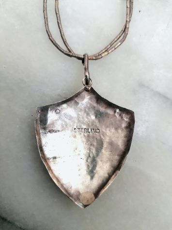 ANTICO PENDENTE IN ARGENTO STERLING FINEMENTE CESELLATO, THAILANDIA 1900. - Foto 3