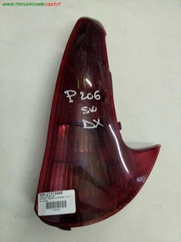 FANALE POST. DX  999-U1310446 Parti elettriche  Fanaleria  Fanali  Fanale post. dx. PEUGEOT - 206 SW - 01-07-2002 - 01-10-2008