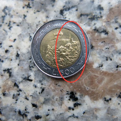 500 LIRE DEL 1988 DELLA REPUBBLICA DI SAN MARINO CON DIFETTO DI CONIO - - Foto 3