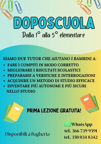 offro servizio di Doposcuola a Bagheria