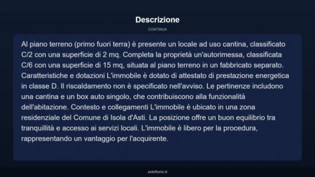 Immobile in asta di 70 m², box auto in vendita a Isola d'Asti - Foto 4