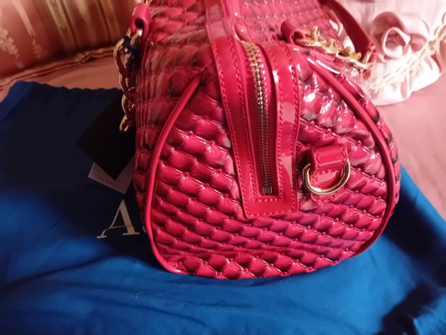 BORSA DONNA ORIGINALE IN VERA PELLE LUCIDA "COLLEZIONE "GIORGIO ARMANI" - Foto 2
