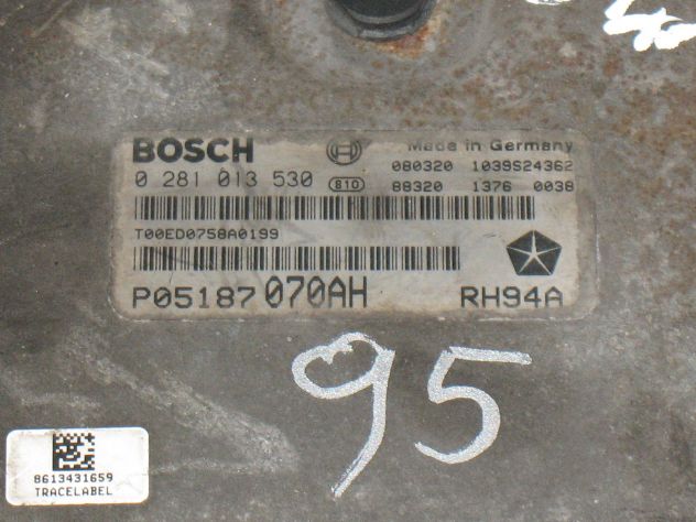 0281013530 ECU CHRYSLER GRAN VOYAGER 2.8 EDC16CP31 0281013530 P055187070AH - Foto 2