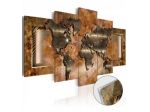 Quadro Con Vetro Acrilico Mappamondo Vintage Cm.100x50 E 200x100