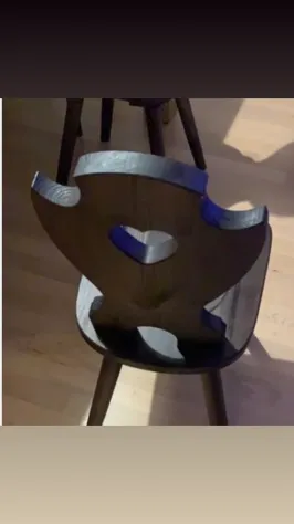 Sedie tirolesi  con cuore in pino grezzo,  miele o noce - Foto 2