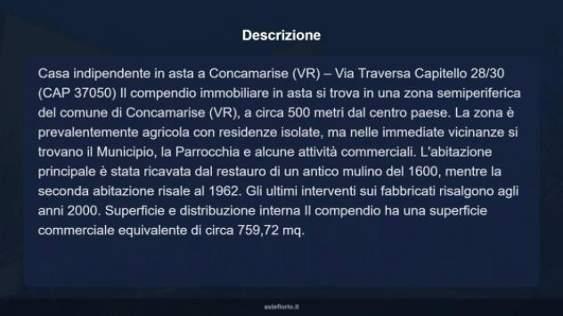 Immobile in asta di 759 m² con più di 5 locali e box auto in vendita a Concamarise - Foto 18