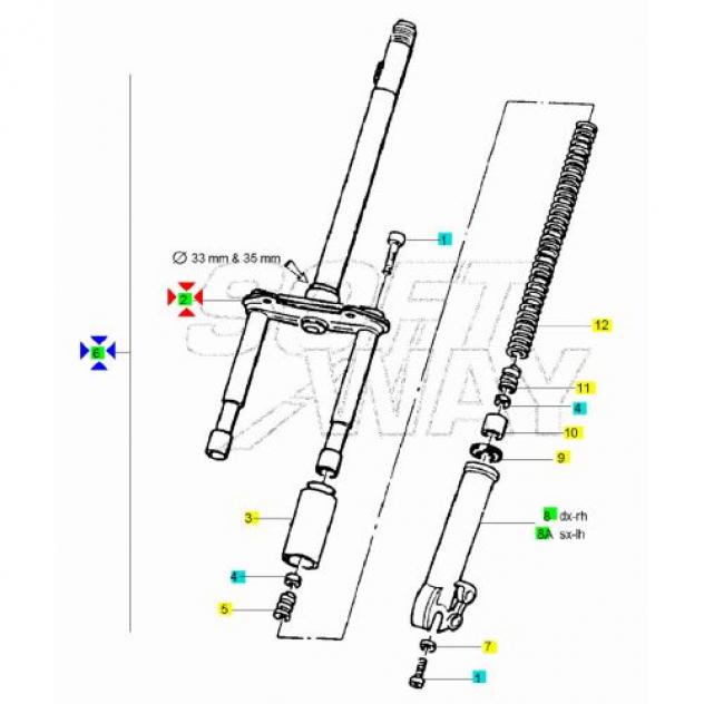 Forcella anteriore Piaggio Zip Buzzetti 2171 - Foto 4