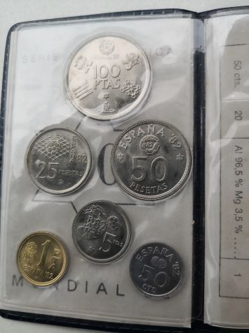 Serie di 6 monete numismatica Mundial Espagna '82, Fior di Conio - Foto 3
