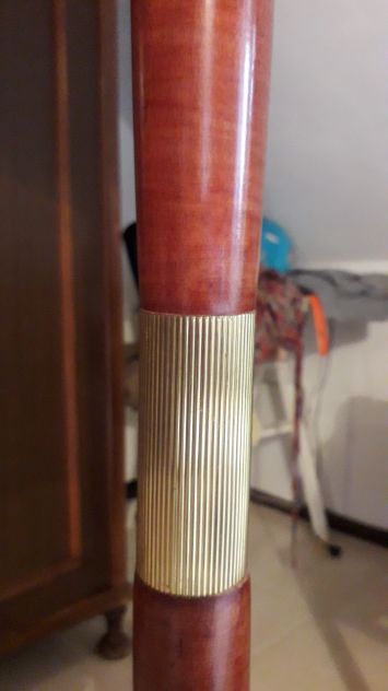 Lampada da terra in Stile oro damascato usata, in noce - Foto 3